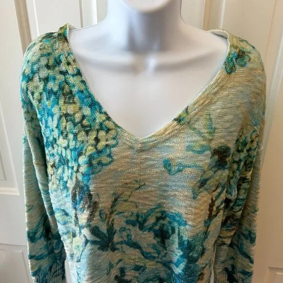 Aqua and green pastels 100% cotton shirt - Picture 6 of 11